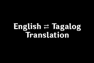 provide accurate english to filipino translation services