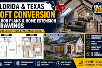 design florida and texas loft conversion floor plans and home extension drawings