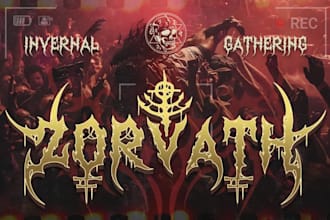 design death metal logo with texture and chrome effect