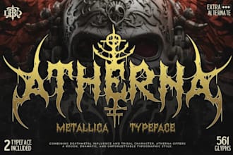 design death metal logo with texture and chrome effect
