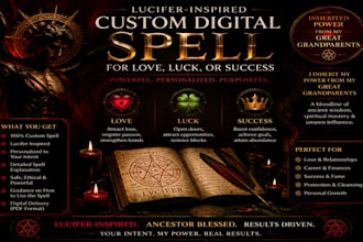 create a lucifer inspired custom digital spell for love, luck, or success