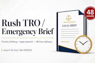 draft your emergency tro brief or legal motion within 48 hours as a US attorney