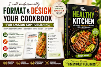 do book layout design for cookbook, recipe book cover design cookbook formatting