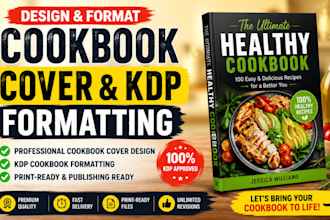 design cookbook cover and format cookbook for amazon KDP