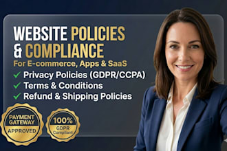 write your website privacy policy, terms and conditions, refund policy