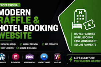 build a modern raffle and hotel booking website