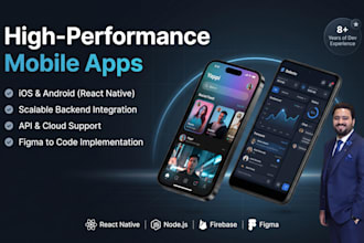 develop a professional react native mobile apps