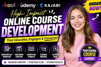 develop online course content elearning lesson plan and video course curriculum