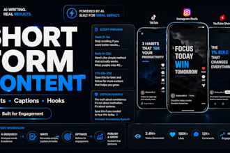 create engaging short form content scripts and captions that convert