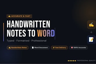 convert handwritten notes and documents to typed word format
