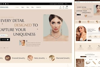 design and create jewelry shopify store, jewelry website