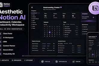 create notion ai second brain, planner and productivity dashboard