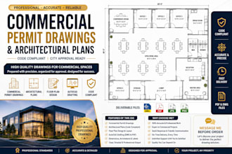 commercial permit drawings, architectural floor plans, californiia and texas