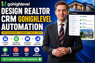 design realtor CRM gohighlevel automation sms integration aloware twilio lofty