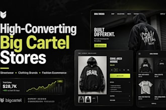 design a high converting big cartel store for streetwear clothing brands