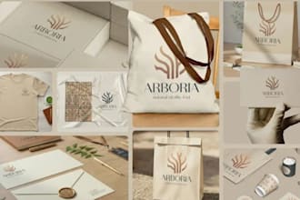 do a minimalist logo, brand identity and complete branding kit