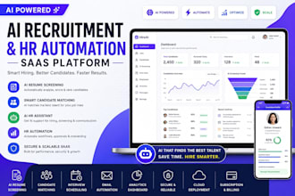 develop saas ai powered recruitment website, HR automation, ai resume screening