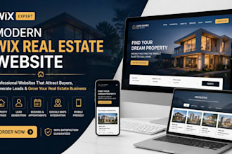 design modern wix real estate website for agents, brokers and property listing