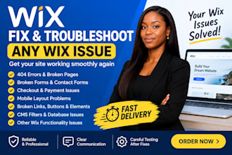 fix wix 404 errors, broken forms, checkout errors and mobile issues