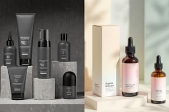 create cosmetic packaging and 3d mockup, luxury label design for skincare brands