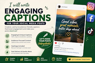 write engaging captions and social media content
