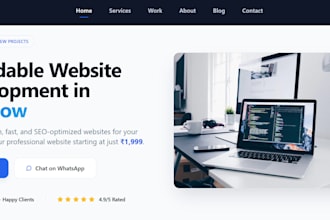 design a modern responsive website using HTML CSS react