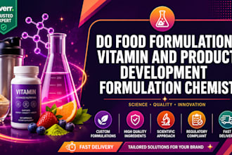 food formulation, vitamin and product development formulation chemist