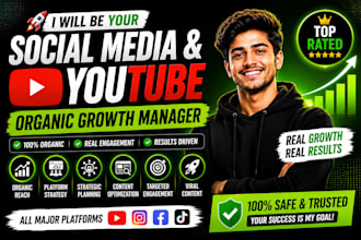 be your expert youtube and social media growth manager