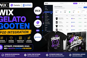 gelato gooten wix pod integration api streetwear tshirt canvas wall art design