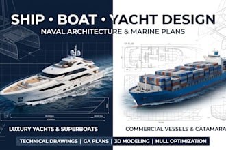 design ship boat yacht with naval architecture and marine plans