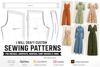 craft custom sewing patterns for dresses jumpsuits  rompers shirt dresses