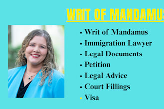 draft a mandamus petition for family based visas