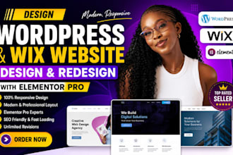 design responsive wordpress website and wix website redesign with elementor pro