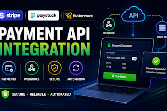 integrate stripe paystack flutterwave API and webhooks