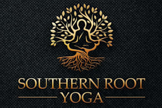 design health and fitness, yoga,meditation and wellness logo