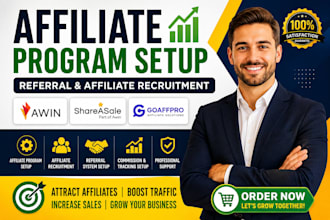 setup affiliate referral affiliate recruitment for awin, shareasale, goaffpro