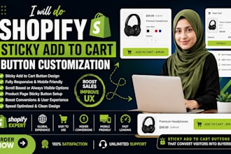 do shopify sticky add to cart button customization