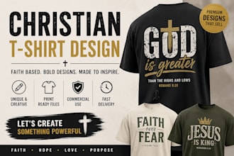 make christian streetwear tshirt design for print on demand
