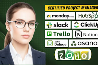 setup workflow project management in monday, clickup, trello, slack, airtable