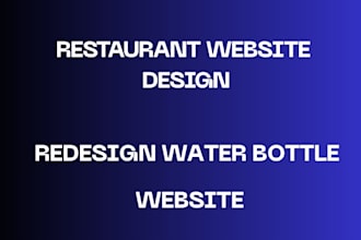design a restaurant water bottle website for your business