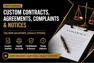 draft custom contracts, agreements, complaints and notices
