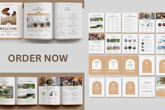 design airbnb vacation property rental listing brochure catalog book guide