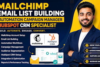 mailchimp email list building automation campaign manager hubspot crm specialist