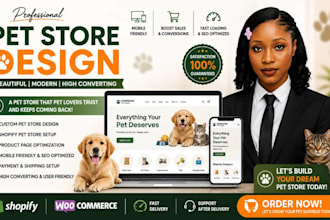 build shopify pet store design redesign pet product label dropshipping website