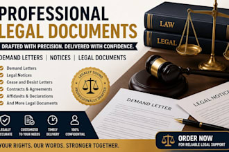 draft professional legal demand letters, notices and legal documents