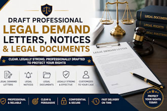 draft professional legal demand letters, notices and legal documents