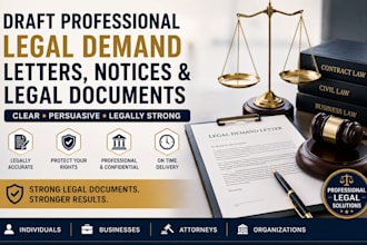 draft professional legal demand letters, notices and legal documents