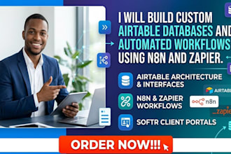 build custom airtable databases and automated workflows using n8n and zapier