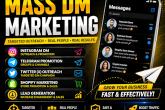 do targeted mass dm marketing ,telegram i will do instagram dm