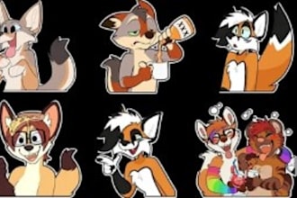create furry discord sticker emote pack nsfw animated twitch streamer emotes
